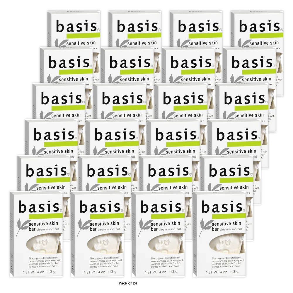 Basis Sensitive Skin Bar Soap 4Oz (Pack of 24)