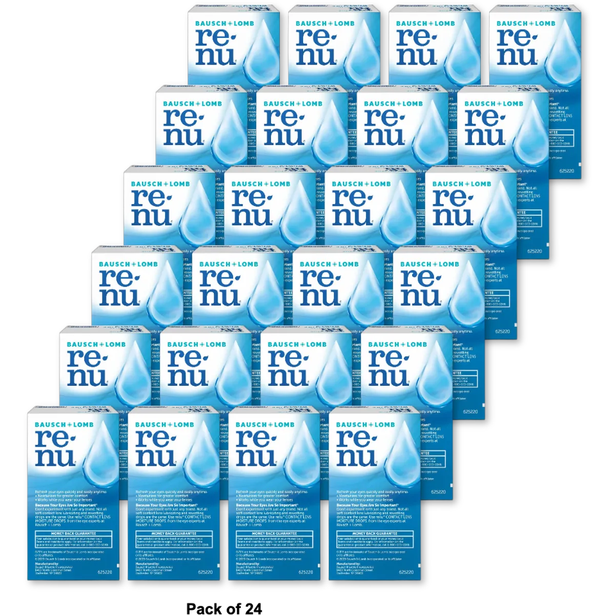 Bausch And Lomb Renu Multiplus Lubricating And Rewetting Drops 2Oz (Pack of 24)