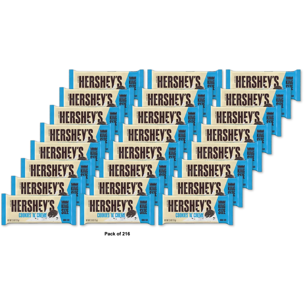 Hersheys Cookies N Creme King Size Bar 2.6Oz (Pack of 216)