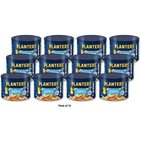Planters Lightly Salted Cashews Halves and Pieces 8Oz (Pack of 12)