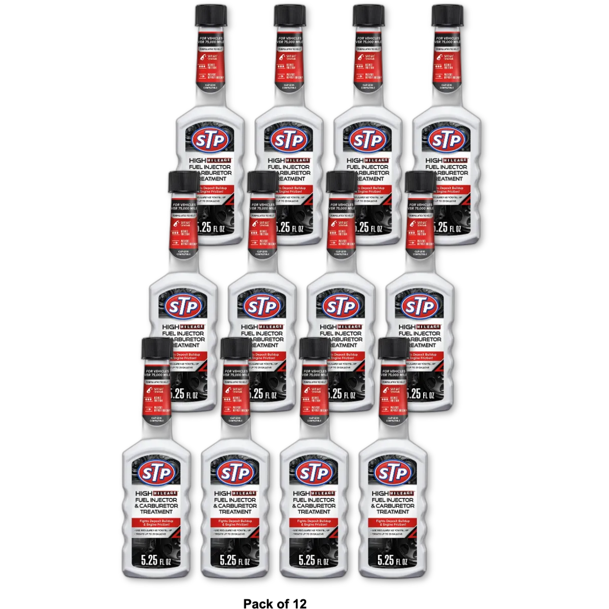 STP High Mileage Fuel Injector and Carburetor Treatment 5.25Oz (Pack of 12)