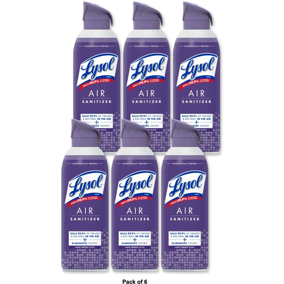 Lysol Light Breeze Air Sanitizing Spray 10oz (Pack of 6)