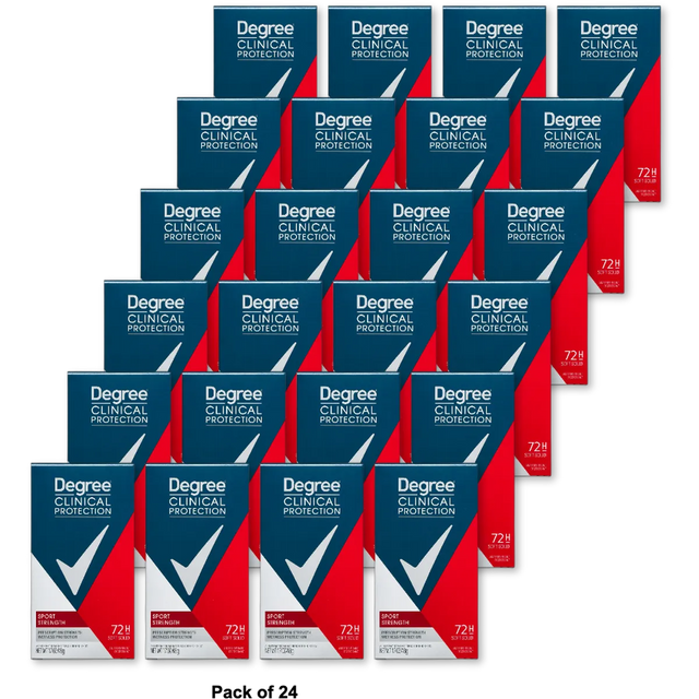 Degree Clinical Antiperspirant Deodorant For Men Sport Strength 1.7Oz (Pack of 24)