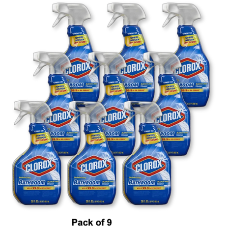 Clorox Disinfecting Bleach Free Bathroom Cleaner 30Oz (Pack of 9)
