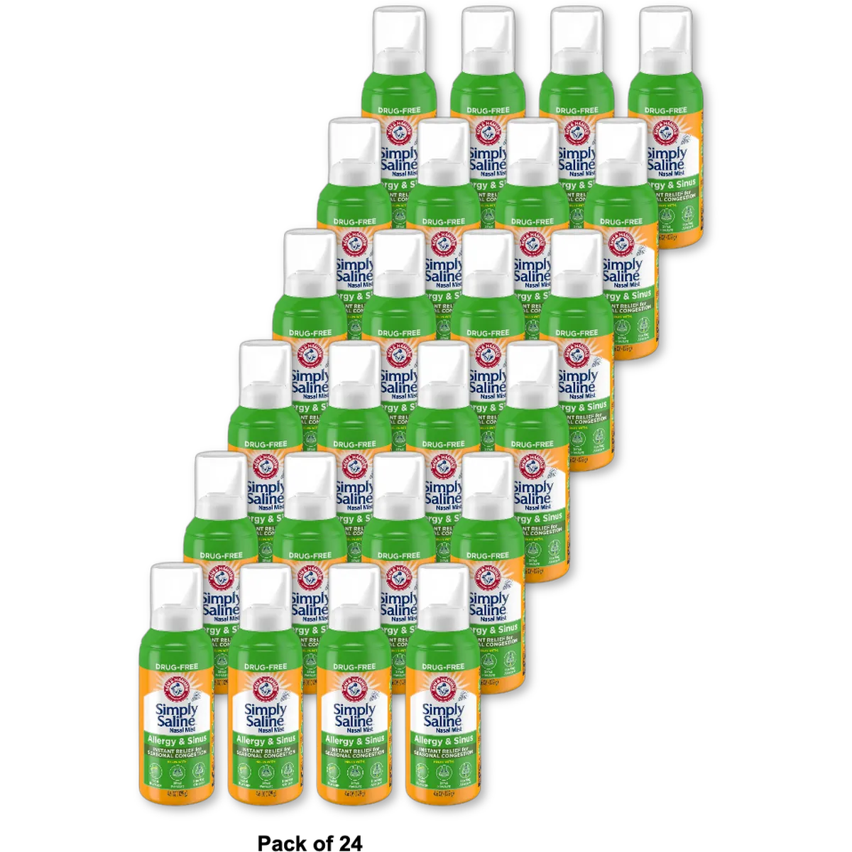 Arm & Hammer Simply Saline Adult Nasal Mist Allergy & Sinus Relief 4.6 Oz (Pack of 24)