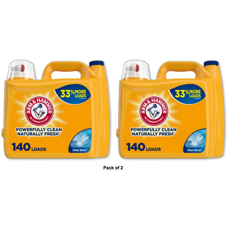 Arm & Hammer Clean Burst 140 Loads Liquid Laundry Detergent 140 Fl oz (Pack of 2)