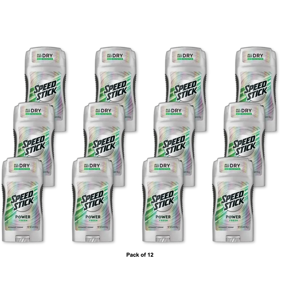Speed Stick Anti-Perspirant Deodorant Power Fresh 3Oz (Pack of 12)