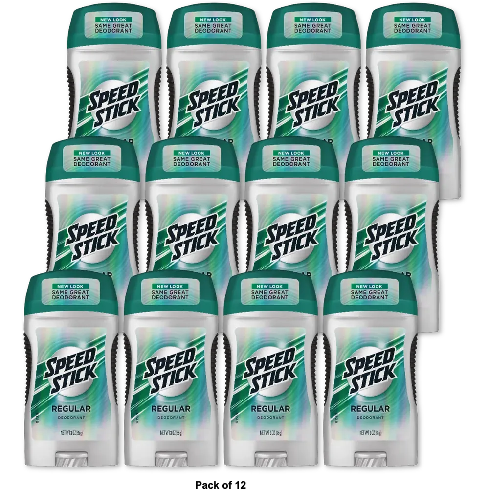 Speed Stick Regular Deodorant By Mennen 24Hr Freshness 3Oz (Pack of 12)