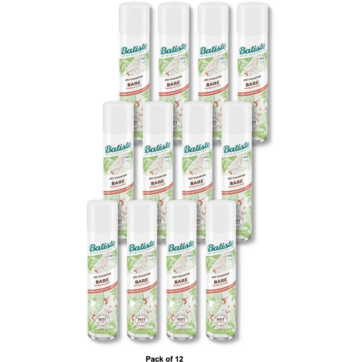 Batiste Bare Dry Shampoo Barely Scented 3.81 Oz (Pack of 12)