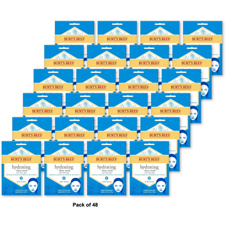 Burt'S Bees Hydrating Face Mask, Single Use Sheet Mask, 1 Ct 0.33Oz (Pack Of 48)