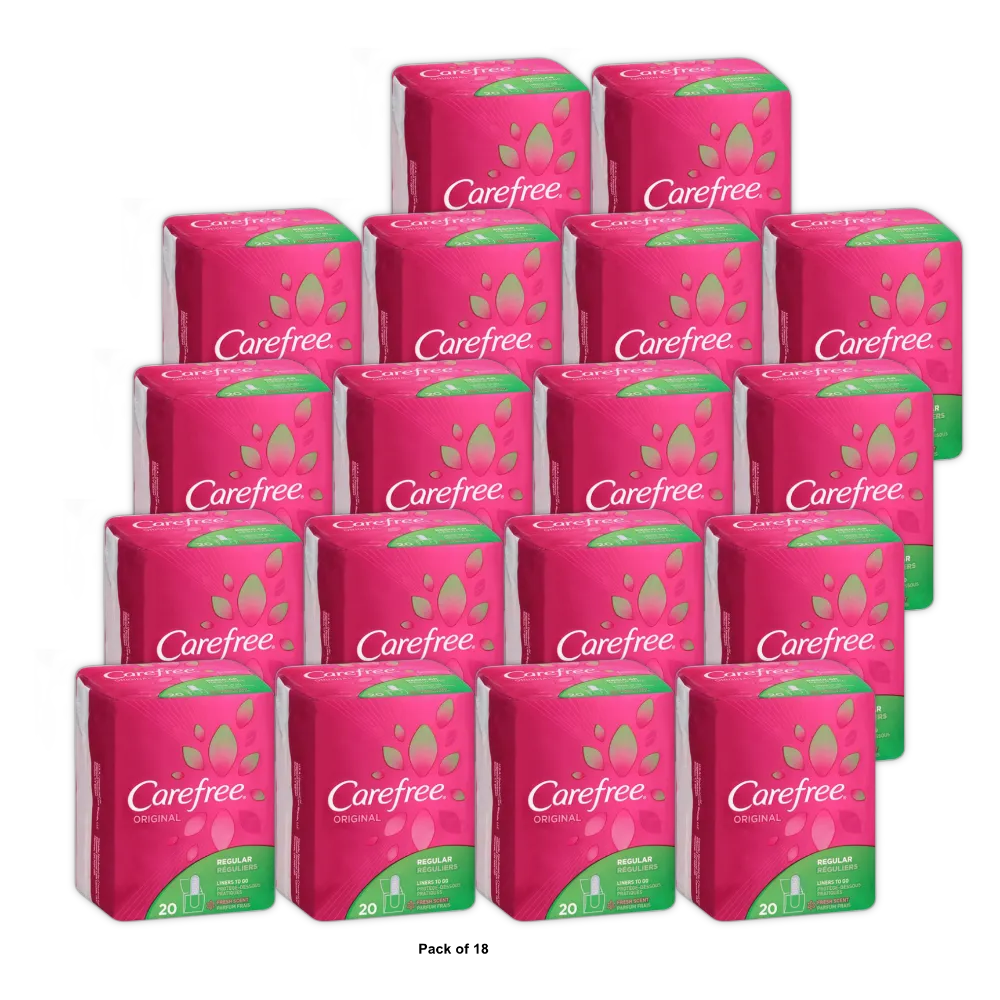 Carefree Original Regular Panty Liners Scented 1.06oz (Pack of 18)