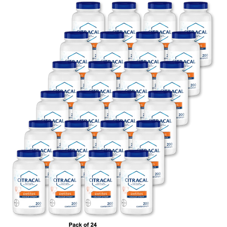 Citracal Petites Calcium Citrate with Vitamin D3, Caplets, 200 Count 6.38oz(Pack of 24)