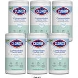 Clorox Wipes Free & Clear 75 Count 5.39oz (Pack of 6)