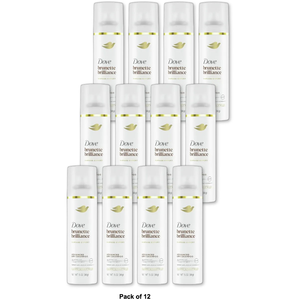 Dove Brunette Brilliance Advanced Dry Shampoo. 5 oz (Pack of 12)