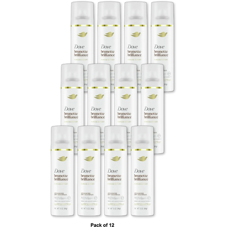 Dove Brunette Brilliance Advanced Dry Shampoo. 5 oz (Pack of 12)