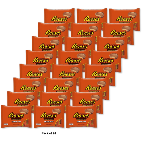 Hersheys Reeses Milk Chocolate Peanut Butter Cups Snack Size Candy 10.5Oz (Pack of 24)