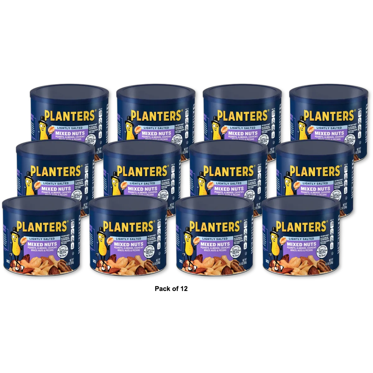 Planters Lightly Salted Mixed Nuts Party Snacks 10.3Oz (Pack of 12)