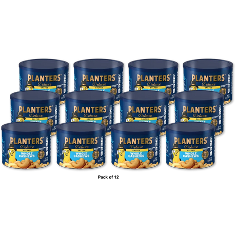 Planters Deluxe Salted Whole Cashews 8.5Oz (Pack of 12)
