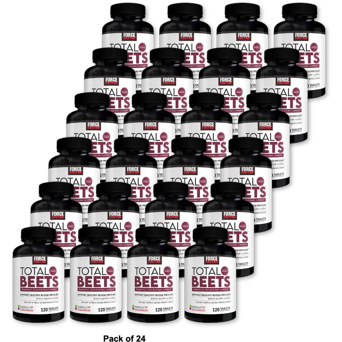 Force Factor Total Beets Tablets 120 Count 7.2 Oz(Pack of 24)