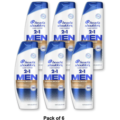 Head & Shoulders 2-in-1 Shampoo 12.5 oz Sandalwood (Pack of 6)