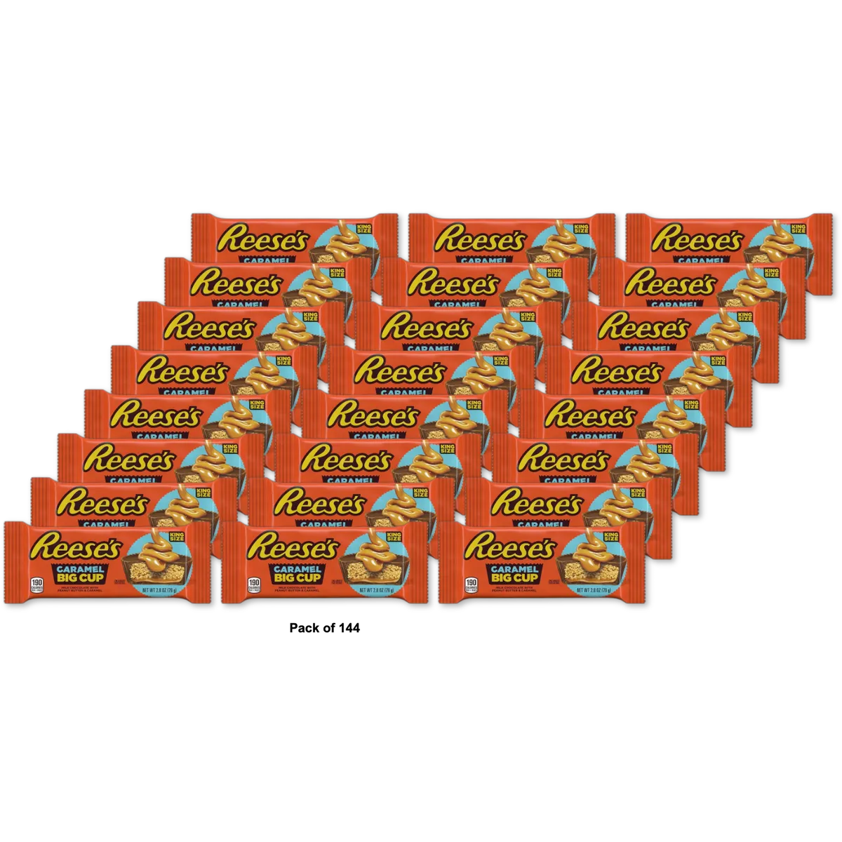 Hershey's Reese's Peanut Butter King Size 9x16 Caramel 2.8oz (Pack of 144)