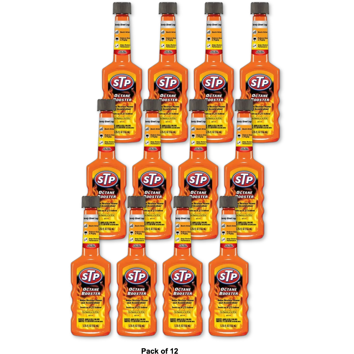 STP Octane Booster Restore Lost Power and Acceleration 5.25Oz (Pack of 12)