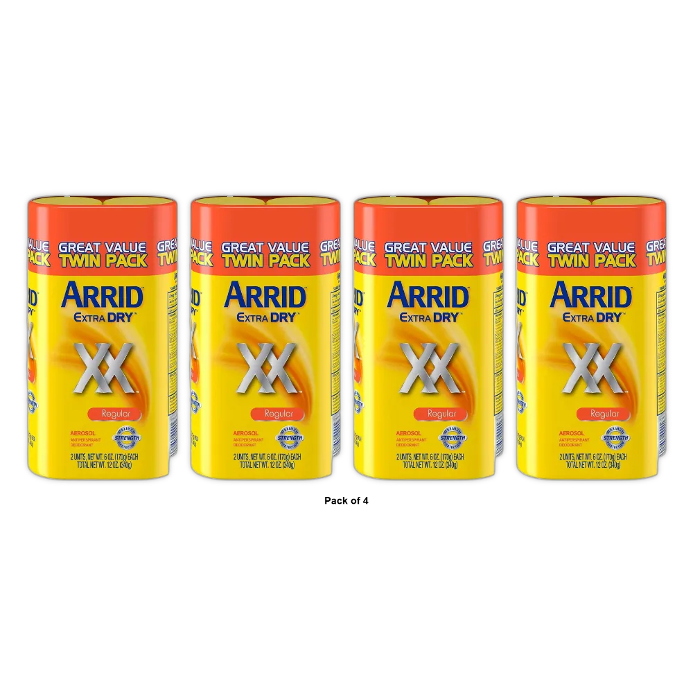 Arrid Extra Dry XX Aerosol Antiperspirant Deodorant (Pack of 4)