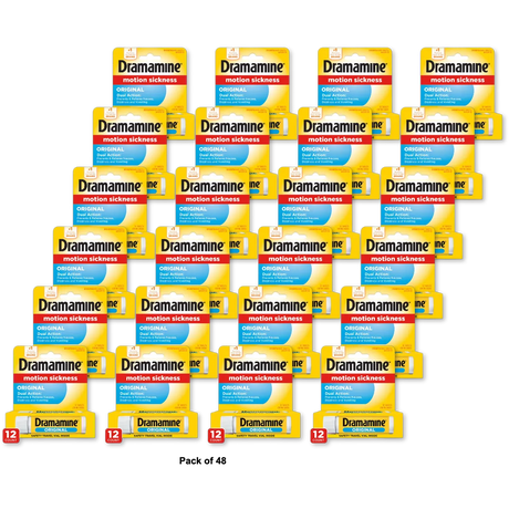 Dramamine Original Formula Fast Acting Motion Sickness Relief Tablets12 Ea 0.64oz (Pack of 48)