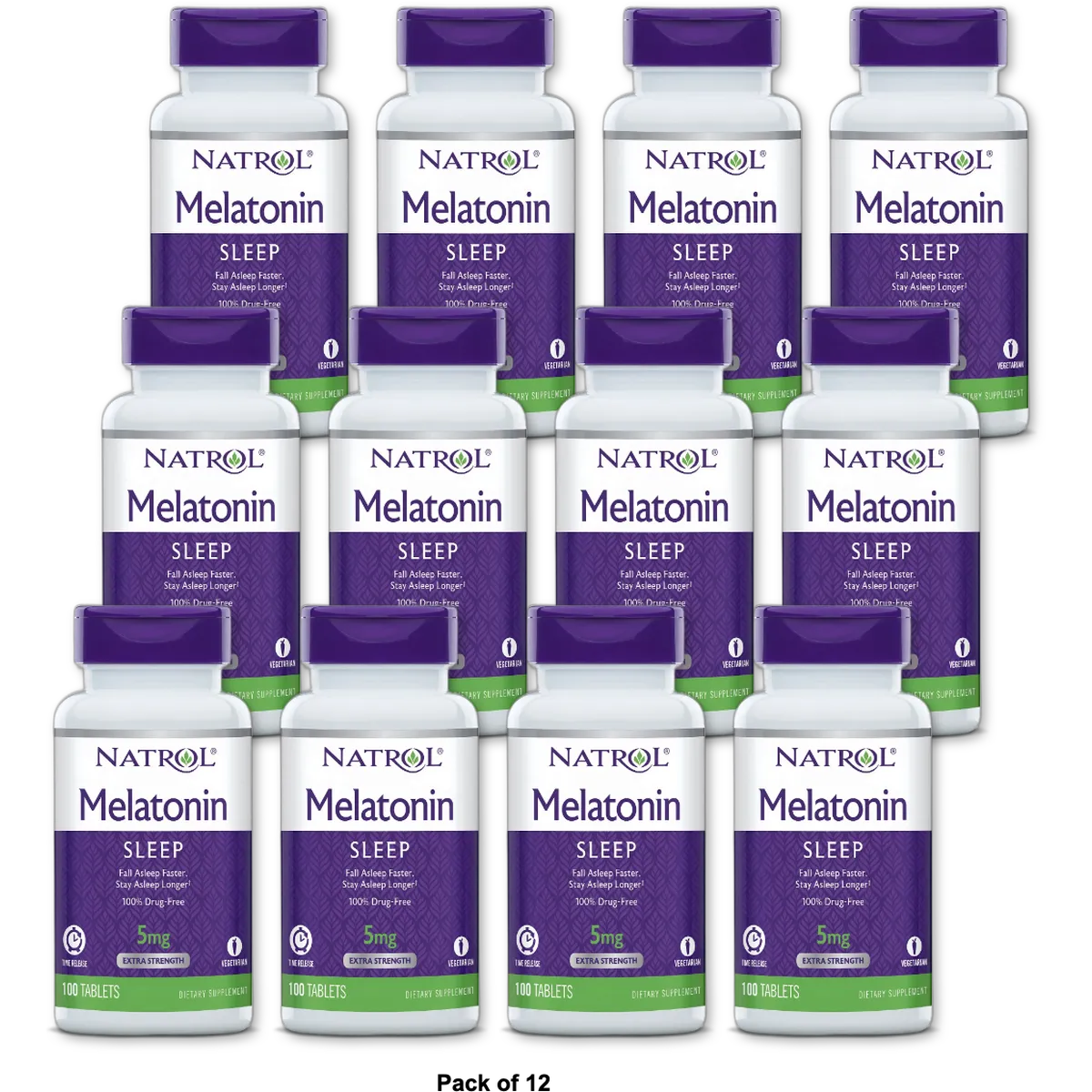 Natrol Melatonin Tr 5Mg Time Release Tablets100 Ea 2.08oz (Pack of 12)