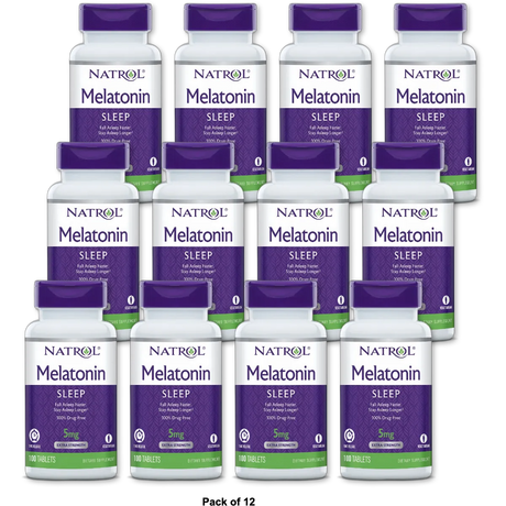 Natrol Melatonin Tr 5Mg Time Release Tablets100 Ea 2.08oz (Pack of 12)
