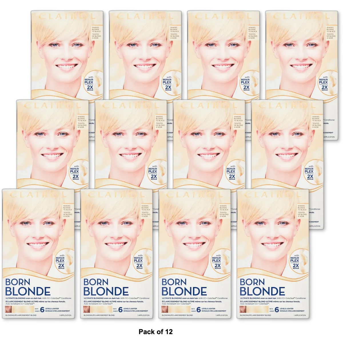 Clairol Nice & Easy Born Blonde Ultimate Blonding Bleach Blonde Hair Color 6.26Oz (Pack of 12)