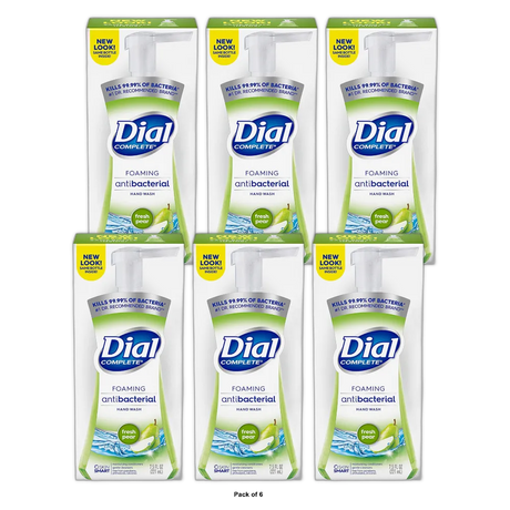 Dial Complete Antibacterial Foaming Hand Wash With Lotion Fresh Pear 7.5Oz (Pack of 6)