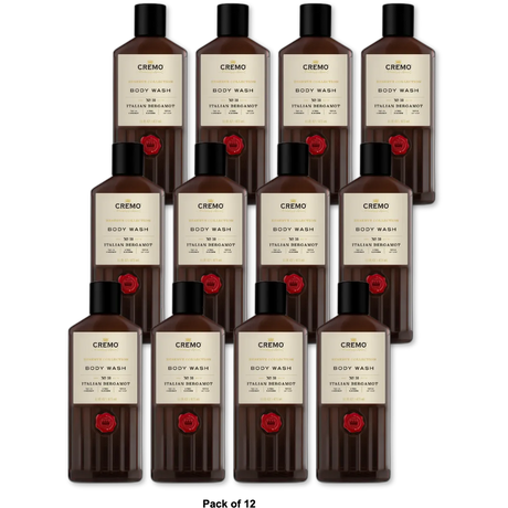 Cremo Body Wash Men Notes of Italian Bergamot Neroli Blossom and Fresh Vetiver Rich-Lathering Italian Bergamot 16 Fl Oz (Pack of 12)
