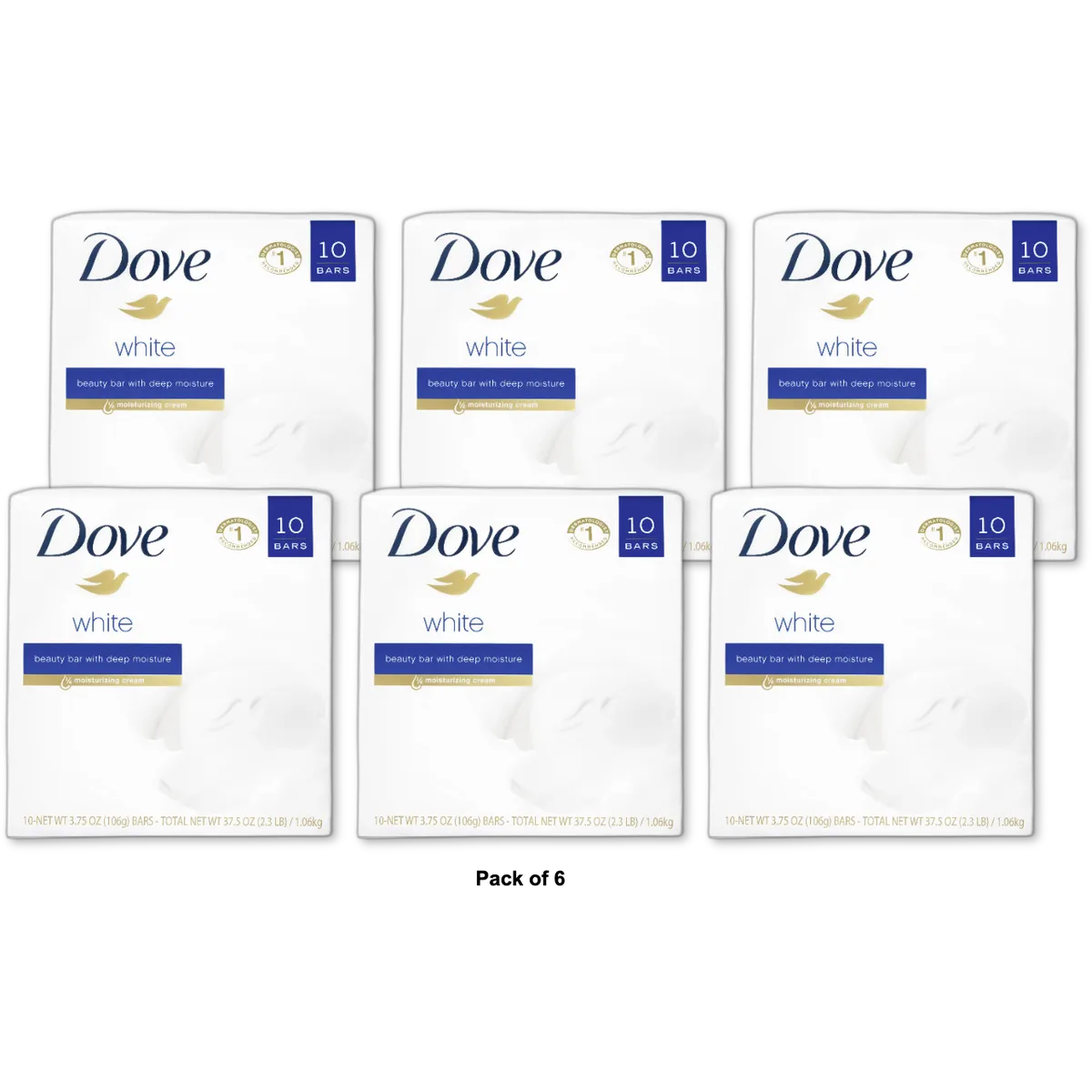 Dove Beauty Bar Beauty Bar Soap Original 3.17 Oz (Pack of 6)