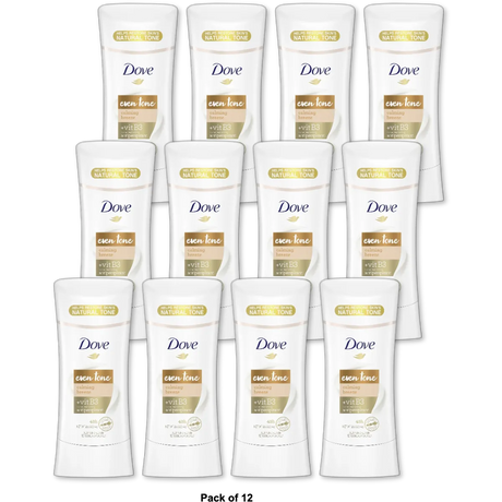 Dove Even Tone Antiperspirant Deodorant Stick Apple Blossom & Mango Butter 2.6 oz (Pack of 12)