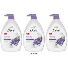 Dove Relaxing Long Lasting Gentle Women's Body Wash Lavender Oil and Chamomile 30.6 oz (Pack of 3)