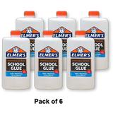 Elmer's Liquid School Glue White Washable 32 Ounces (Pack of 6)