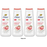 Dove Rebalancing Body Wash Peach and rice milk 20Oz (Pack of 4)