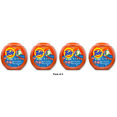 Tide PODS Laundry Detergent Soap Pacs Original 34oz (Pack of 4)
