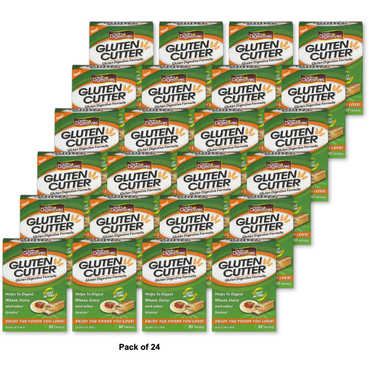 Healthy Digestives Gluten Clutter Capsules, 30 CT 4.16oz (Pack of 24)