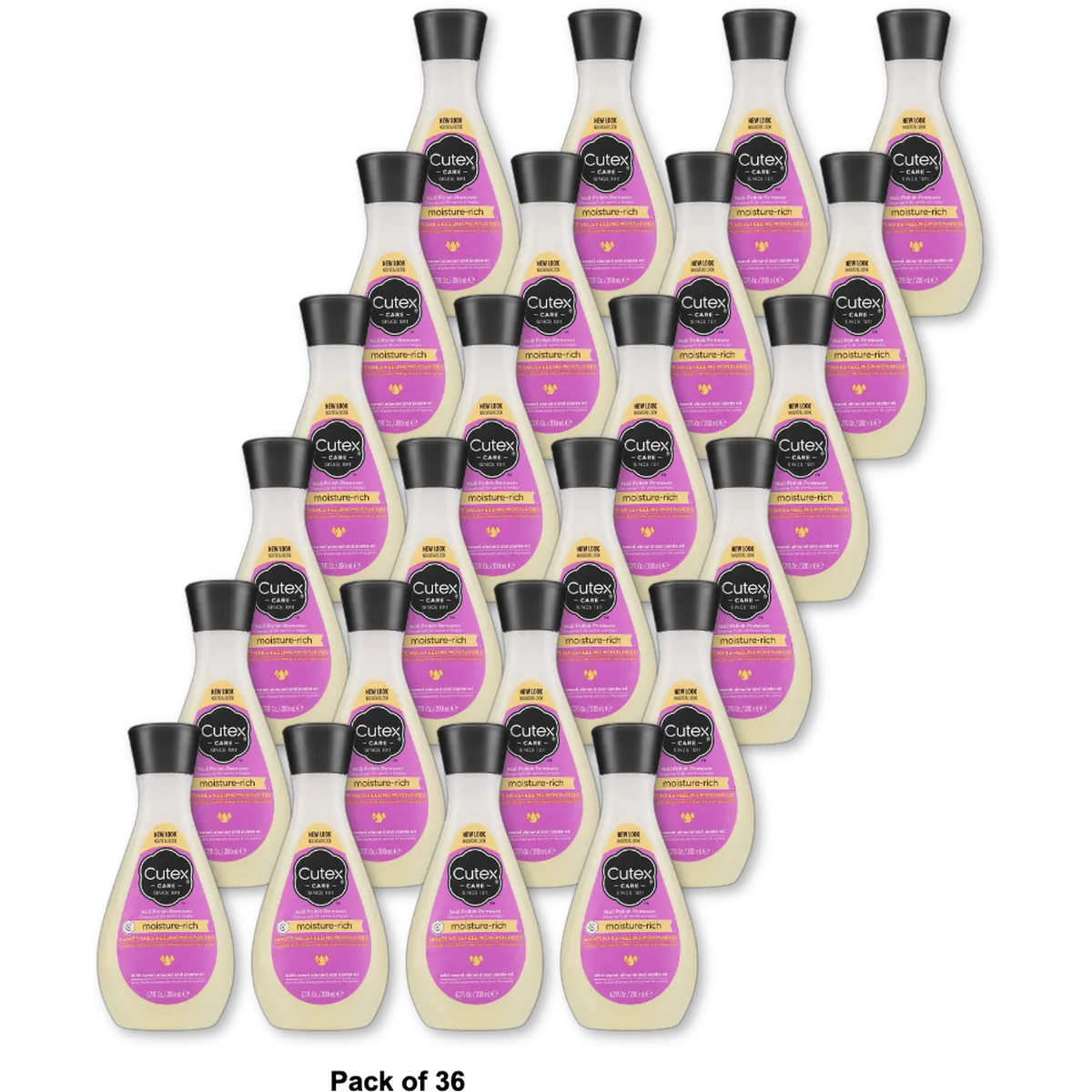 Cutex Moisture-Rich Nail Polish Remover 6.76Oz (Pack of 36)