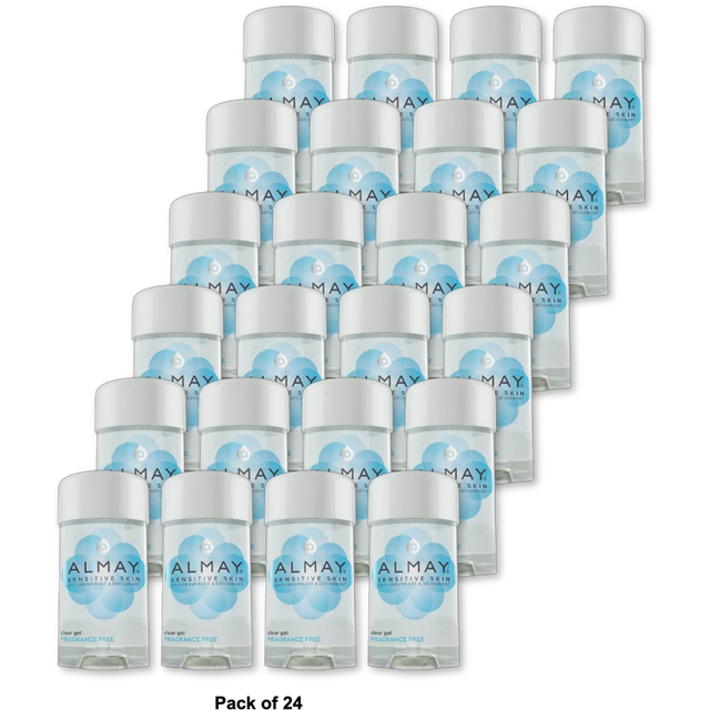 Almay Anti-Perspirant And Deodorant Sensitive Skin Clear Gel Fragrance Free 2.25Oz (Pack of 24)