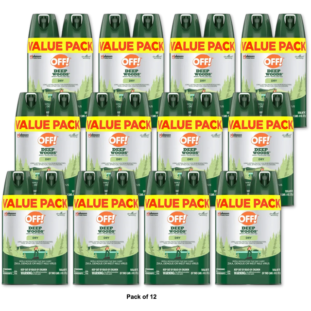 Off Deep Woods Insect Repellant VIII Dry 8oz (Pack of 12)