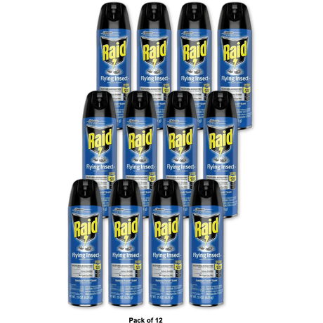 Raid Flying Insect Killer Outdoor Fresh Scent 15Oz (Pack of 12)