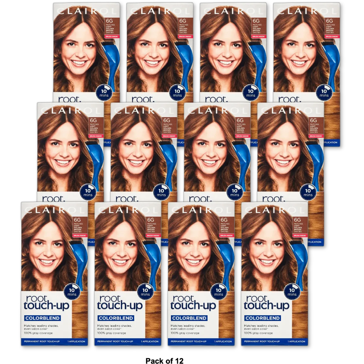 Clairol Nice & Easy Permanent Hair Color Root Touch Up Kit 6G Light Golden Brown 6.26Oz (Pack of 12)