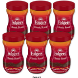 Folgers Classic Roast Instant Coffee Crystals 8Oz (Pack of 6)