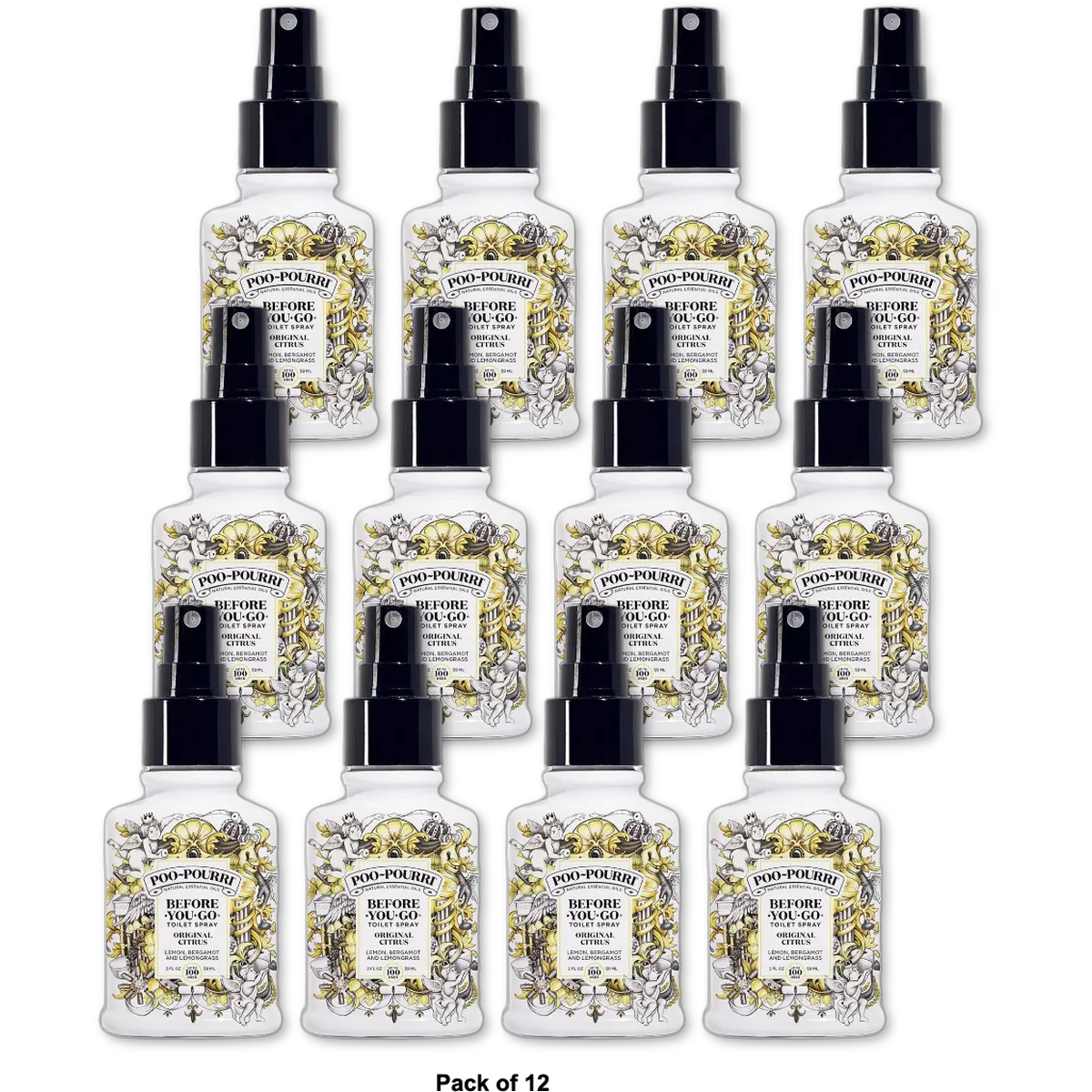 Poo-Pourri Before-You-Go Original Citrus Toilet Spray 2Oz (Pack of 12)