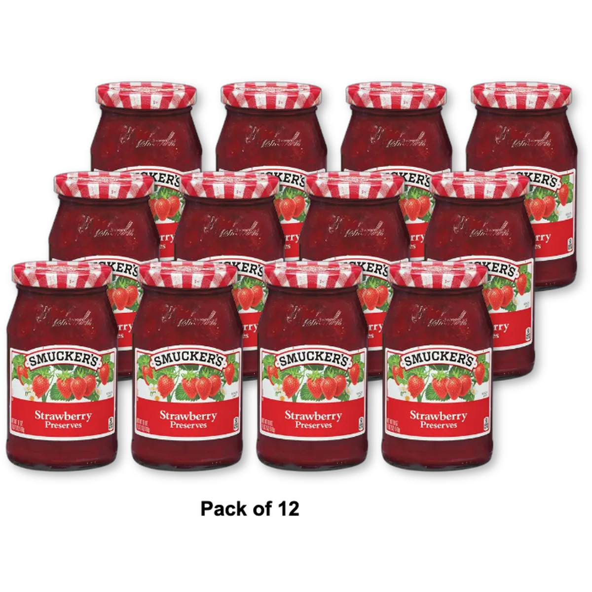 Smuckers Strawberry Preserves Fruit Spread 12Oz (Pack of 12)