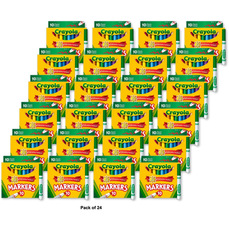 Crayola Broad Line Markers Classic Colors10 Count 3.2oz (Pack of 24)
