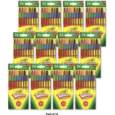 Crayola Mini Twistables Crayons Nontoxic 4.3oz (Pack of 12)
